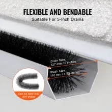 VEVOR Gutter Brush, 120 Feet Total Length 4.33 inch Diameter Gutter Cleaning Tools, Ground-Level Gutter Brush Leaf Guard for 5 Inch Gutters, Easily Clear roof Leaves and Debris, 40 Pack