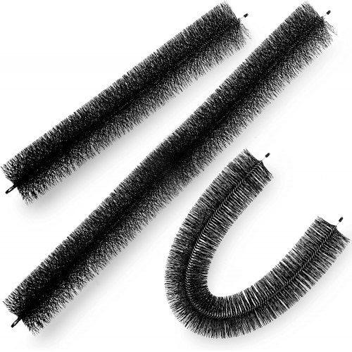 VEVOR Gutter Guard Brush with 15 FT Length Bristle, 4.33"(Dia) Gutter Brush Leaf Guard Fit for 5 Inches Gutter, Galvanized Steel Wire Gutter Brush, No Tools, DIY Gutter Leaf Guard for Keep Out Debris