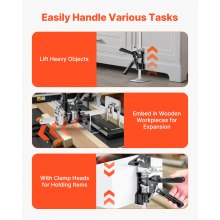 Labor Saving Arm Jack 2 PCS 440lbs Capacity 2 Modes Lifting up to 6.5" Black