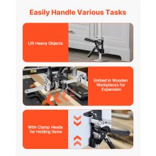 Labor Saving Arm Jack 2 PCS 440lbs Capacity 2 Modes Lifting up to 9.3" Black