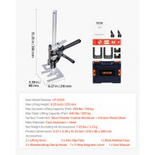 Labor Saving Arm Jack 2 PCS 440lbs Capacity 2 Modes Lifting up to 9.3" Black