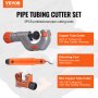 VEVOR 3PCS Tubing Cutter Set - Heavy Duty Pipe Cutter 3/16"-2"OD, Mini Tube Cutter 1/8"-7/8" & Deburring Tool, Professional Ultimate Pipe Cutter Set for Stainless Steel, Copper, Aluminum, Plastic Pipe