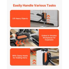 Labor Saving Arm Jack 2 PCS 440lbs Capacity 2 Modes Lifting up to 7.7" Black