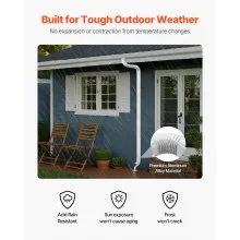 Downspout Gutter Elbow 90 Degree for 3x4 inch Style A L-Shaped Downspout White