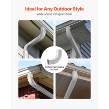 Downspout Gutter Elbow 90 Degree for 3x4 inch Style A L-Shaped Downspout White