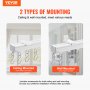 VEVOR Ceiling Curtain Track Set 8.9 FT/2.7 Meter Room Divider with Hooks White