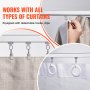 VEVOR Ceiling Curtain Track Set 11.8 FT/3.6 Meter Room Divider with Hooks White