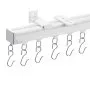 VEVOR Ceiling Curtain Track Set, 5.9 FT/1.8 Meter, Sliding Ceiling Track System for Curtains, Room Divider Curtain Track Ceiling/Wall Mounted for Living Room Bedroom with Hooks and Hardware, White