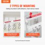 VEVOR Ceiling Curtain Track Set 9.9 FT/3 Meter Self Adhesive Room Divider White