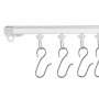 VEVOR Ceiling Curtain Track Set, 9.9 FT/3 Meter, Self Adhesive, No Drill Ceiling Track System for Curtains, Room Divider Curtain Track Ceiling Mounted for Living Room with Hooks and Hardware, White