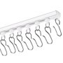 VEVOR Ceiling Curtain Track Set, 9.9 FT/3 Meter, Self Adhesive, No Drill Ceiling Track System for Curtains, Room Divider Curtain Track Ceiling Mounted for Living Room with Hooks and Hardware, White