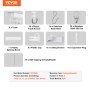 VEVOR Ceiling Curtain Track Set,3 Meter, Self Adhesive, No Drill Ceiling Track System for Curtains, Room Divider Curtain Track Ceiling Mounted for Living Room with Hooks and Hardware, White