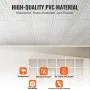 VEVOR Ceiling Tiles 12-Pack 61 cm x 61 cm PVC Easy Installation White Peg Pattern