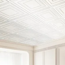 VEVOR Ceiling Tiles 12-Pack 60.5X60.5cm PVC Easy Installation White Peg Pattern