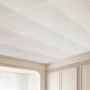 VEVOR Takplattor, 12-pack 24 x 24 tum, Nedsänkta takplattor av premium PVC-skiva, enkel installation/skärning av plastlimmade takplattor, takbeklädnad för hem-/kontorsdekoration, vitt ekomönster