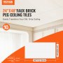 VEVOR Ceiling Tiles 10-Pack 24 x 24 in PVC Foam Fire-Rated Smooth White