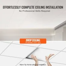 VEVOR Ceiling Tiles 10-Pack 60.5X121.3cm PVC Foam Fire-Rated Smooth White