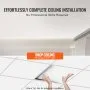 VEVOR Ceiling Tiles 12-Pack 60.5X60.5cm PVC Foam Fire-Rated Smooth White
