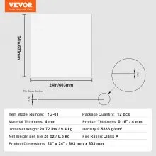 VEVOR Ceiling Tiles 12-Pack 60.5X60.5cm PVC Foam Fire-Rated Smooth White