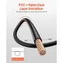 12 AWG THHN Wire 19-Stranded Black Copper Building Wire Nylon Jacket 100 ft 600V