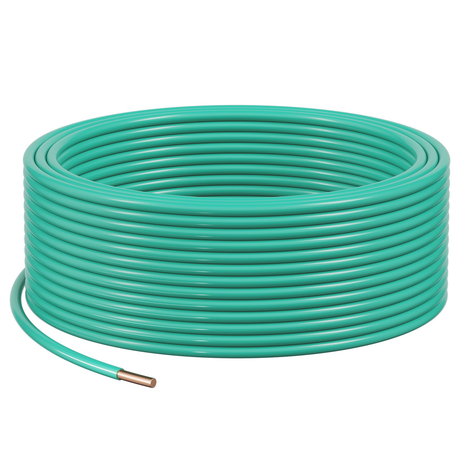 VEVOR 10 AWG Solid THHN Wire, 100% OFC Copper Electrical Building Wire with Nylon Jacket PVC Insulation, Rated for Up to 600 Volts, Heavy-Duty for Residential, Industrial, Commercial, Green (50 Feet)