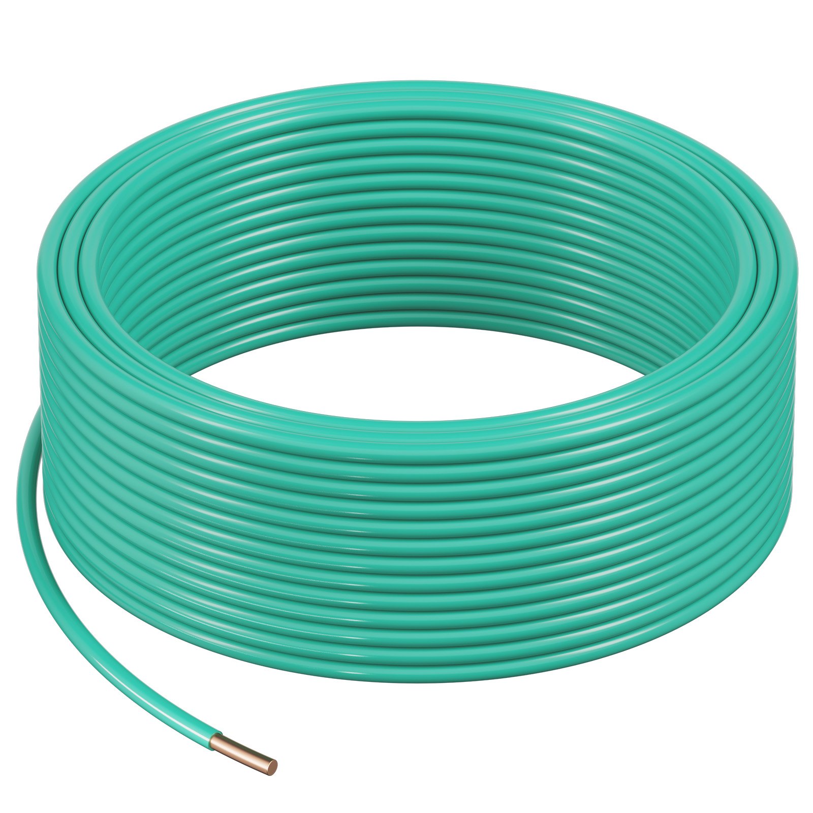 VEVOR 10 AWG Solid THHN Wire, 100% OFC Copper Electrical Building Wire with Nylon Jacket PVC Insulation, Rated for Up to 600 Volts, Heavy-Duty for Residential, Industrial, Commercial, Green (50 Feet)