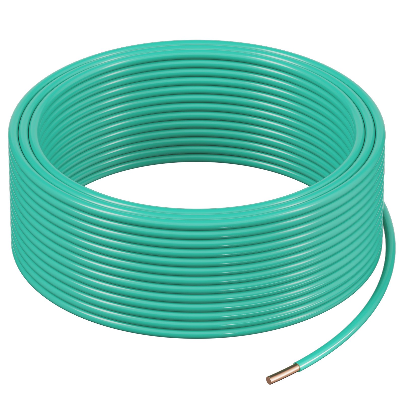 VEVOR 10 AWG Solid THHN Wire, 100% OFC Copper Electrical Building Wire with Nylon Jacket PVC Insulation, Rated for Up to 600 Volts, Heavy-Duty for Residential, Industrial, Commercial, Green (50 Feet)