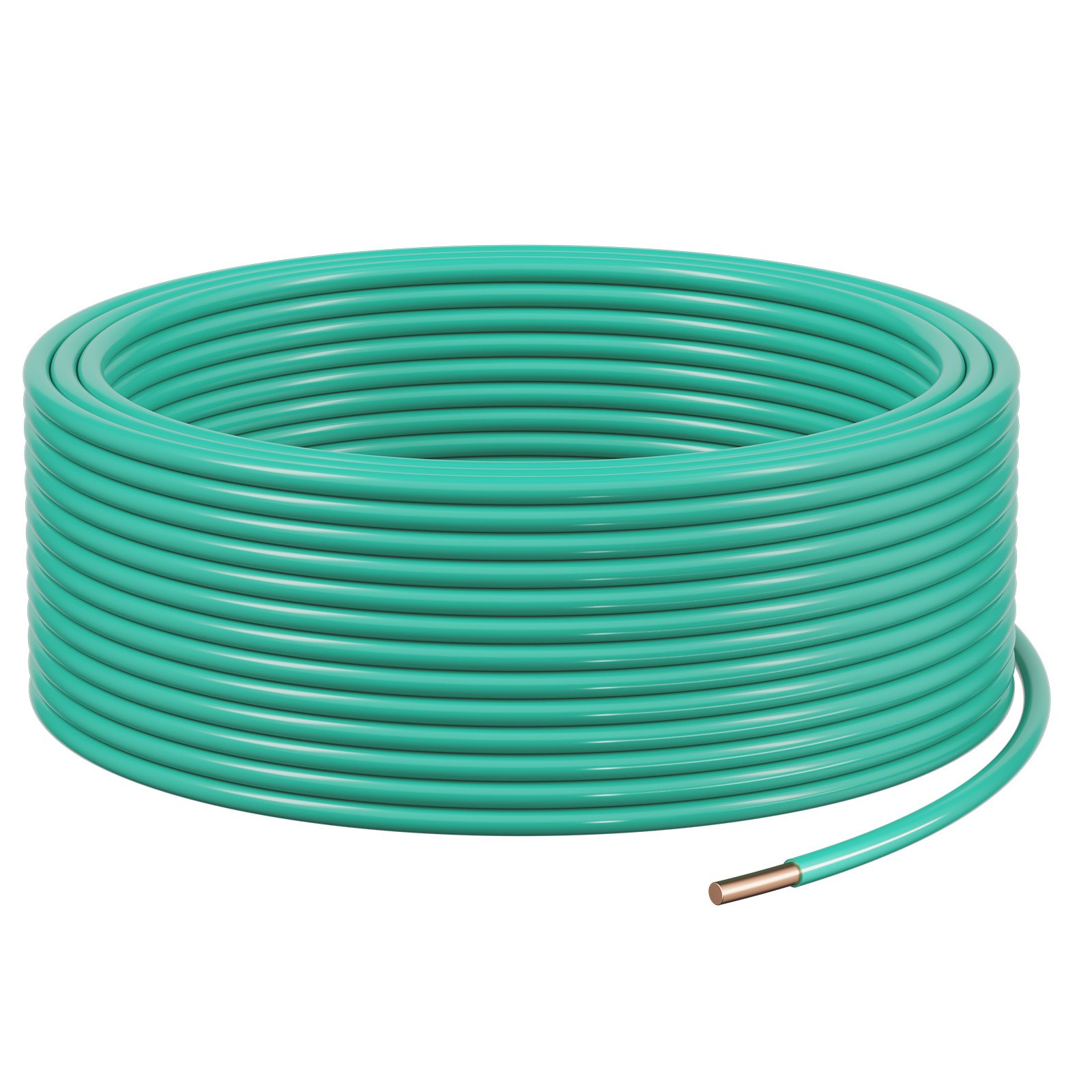 VEVOR 10 AWG Solid THHN Wire, 100% OFC Copper Electrical Building Wire with Nylon Jacket PVC Insulation, Rated for Up to 600 Volts, Heavy-Duty for Residential, Industrial, Commercial, Green (50 Feet)