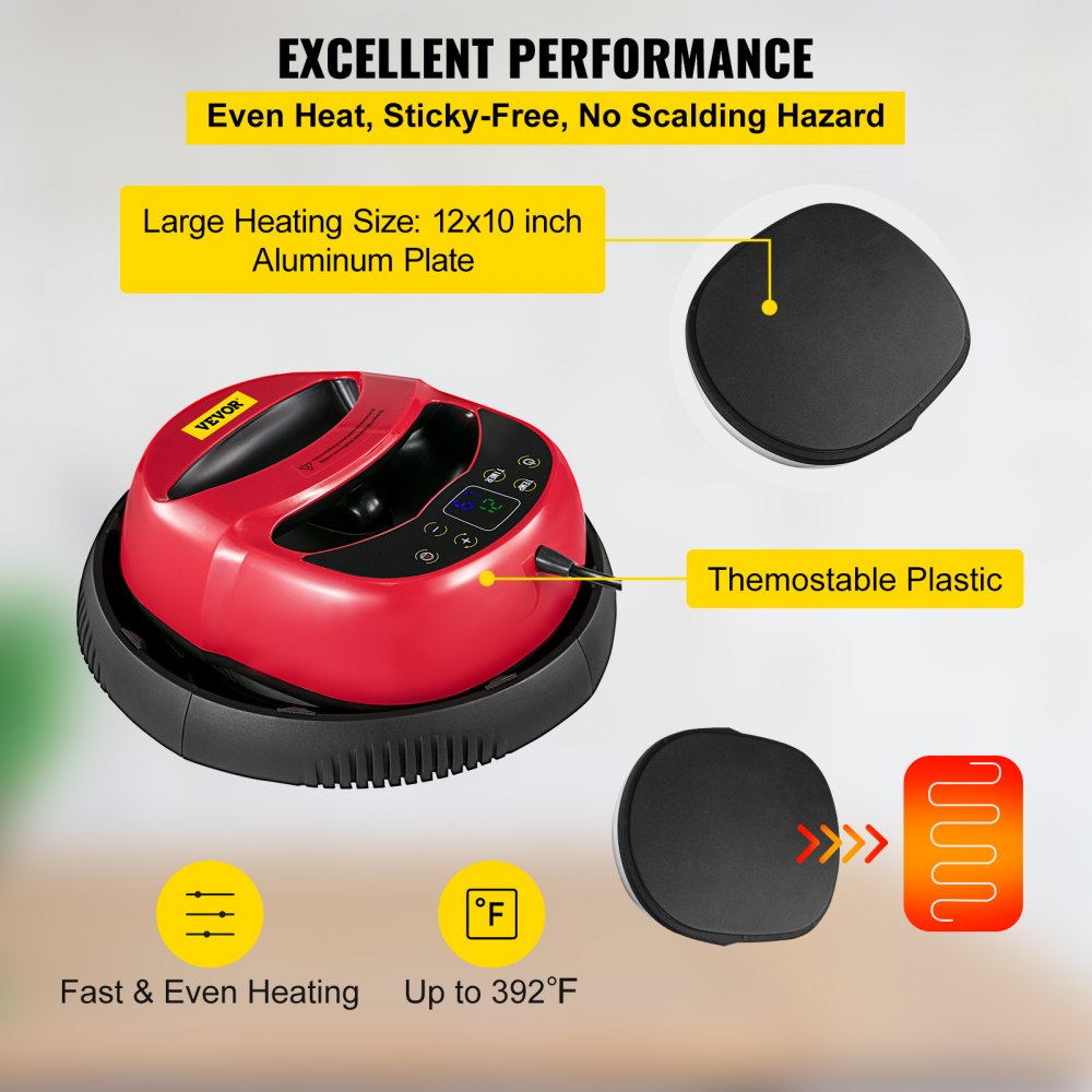 Heat Press Heat Press Machine For t Shirts Easy Mini Press Black & Red 12x10