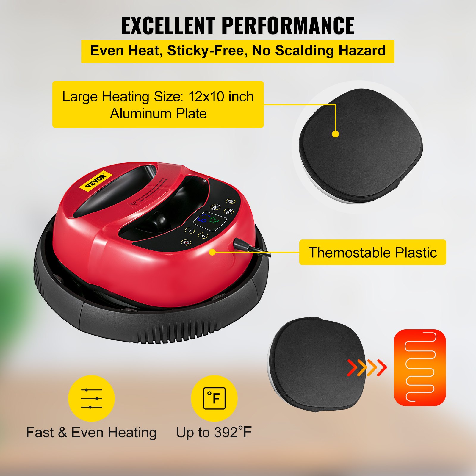 Heat Press Heat Press Machine For t Shirts Easy Mini Press Black & Red 12x10