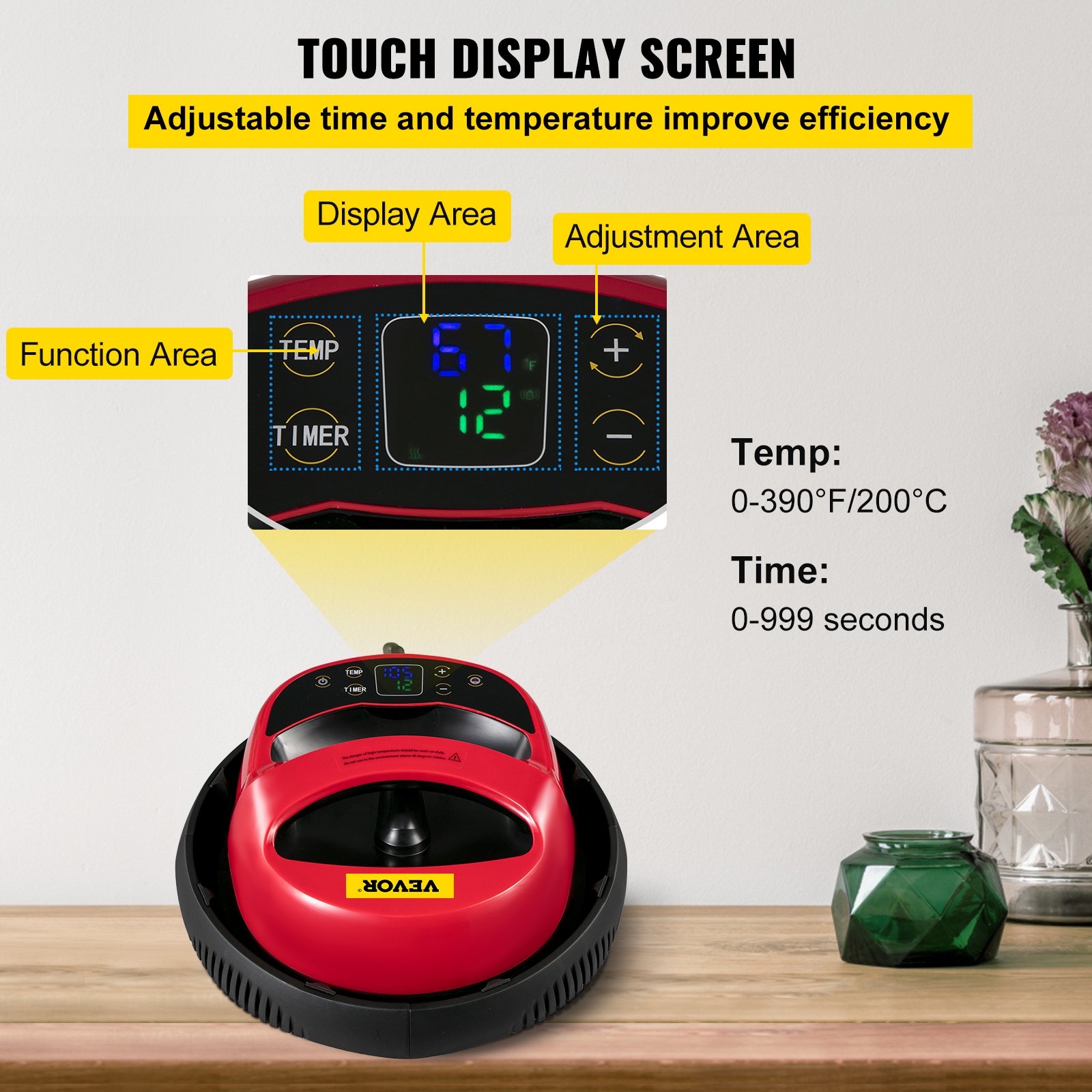 Heat Press Heat Press Machine For t Shirts Easy Mini Press Black & Red 12x10