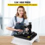 5 in 1 Heat Press 15x12 Heat Press Machine Black For T-shirt Mug Plate And Cap