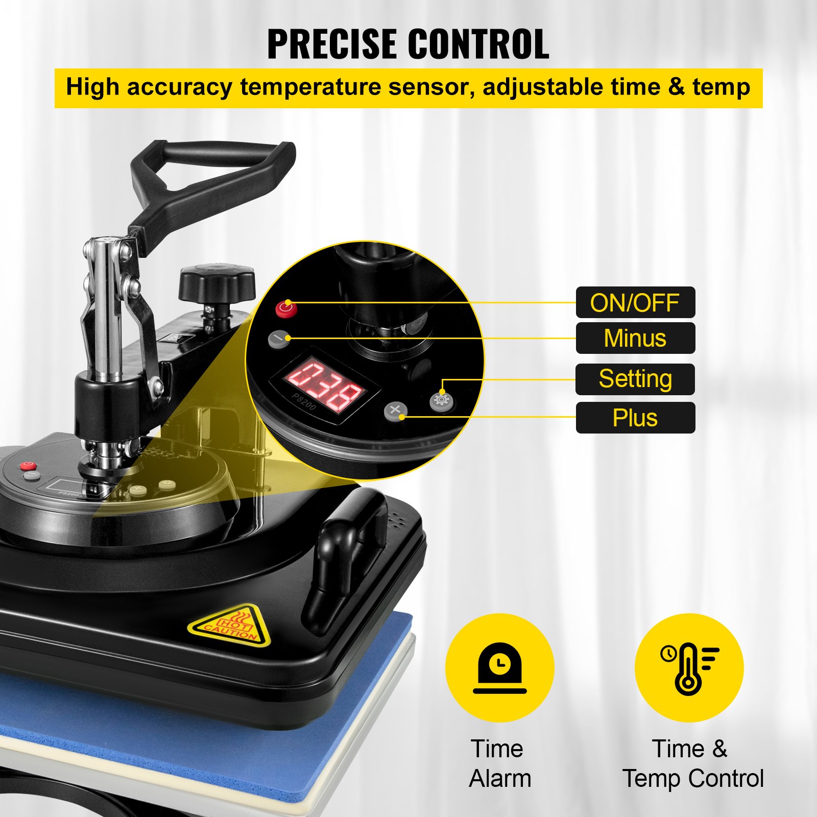 VEVOR 15x12Inch Heat Press Machine 5 in 1 Heat Press 30x38cm Professional Multifunctional Upgraded Heat Press Machine Heat Press Digital Hot Sublimation Machine for Mug Plate and Cap Transfer