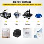 VEVOR 5 in 1 Heat Press15x12 Heat Press Machine For T-shirt Mug Plate And Cap