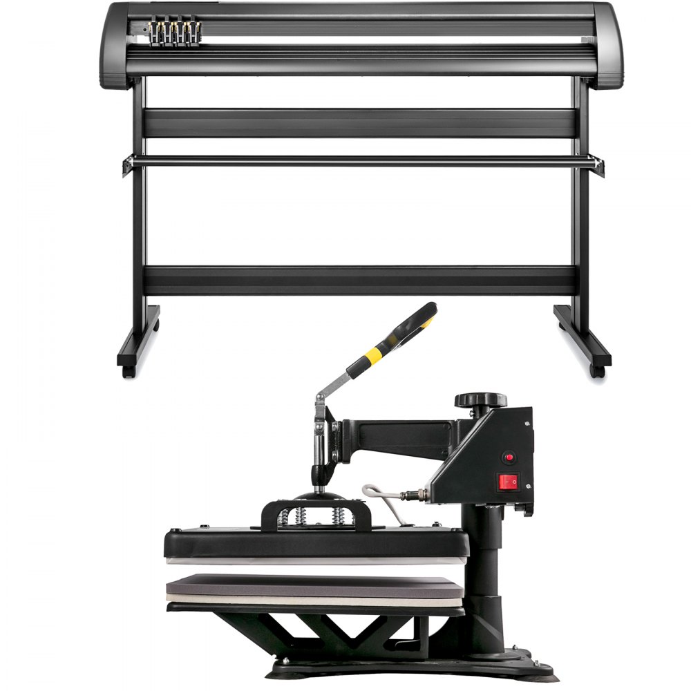 5 in1 Heat Press 15"x15" Vinyl Cutter Plotter 53" USB Port Sticker Print DIY