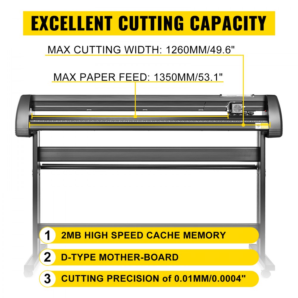 VEVOR 5 In1 Heat Press 38.1 x 38.1 cm Transfer Cap 134.6 cm Vinyl Cutter Plotter Cutting 3 Blades