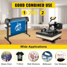 5 In 1 Heat Press 15"x15" Transfer Cap 53" Vinyl Cutter Plotter Cutting 3 Blades