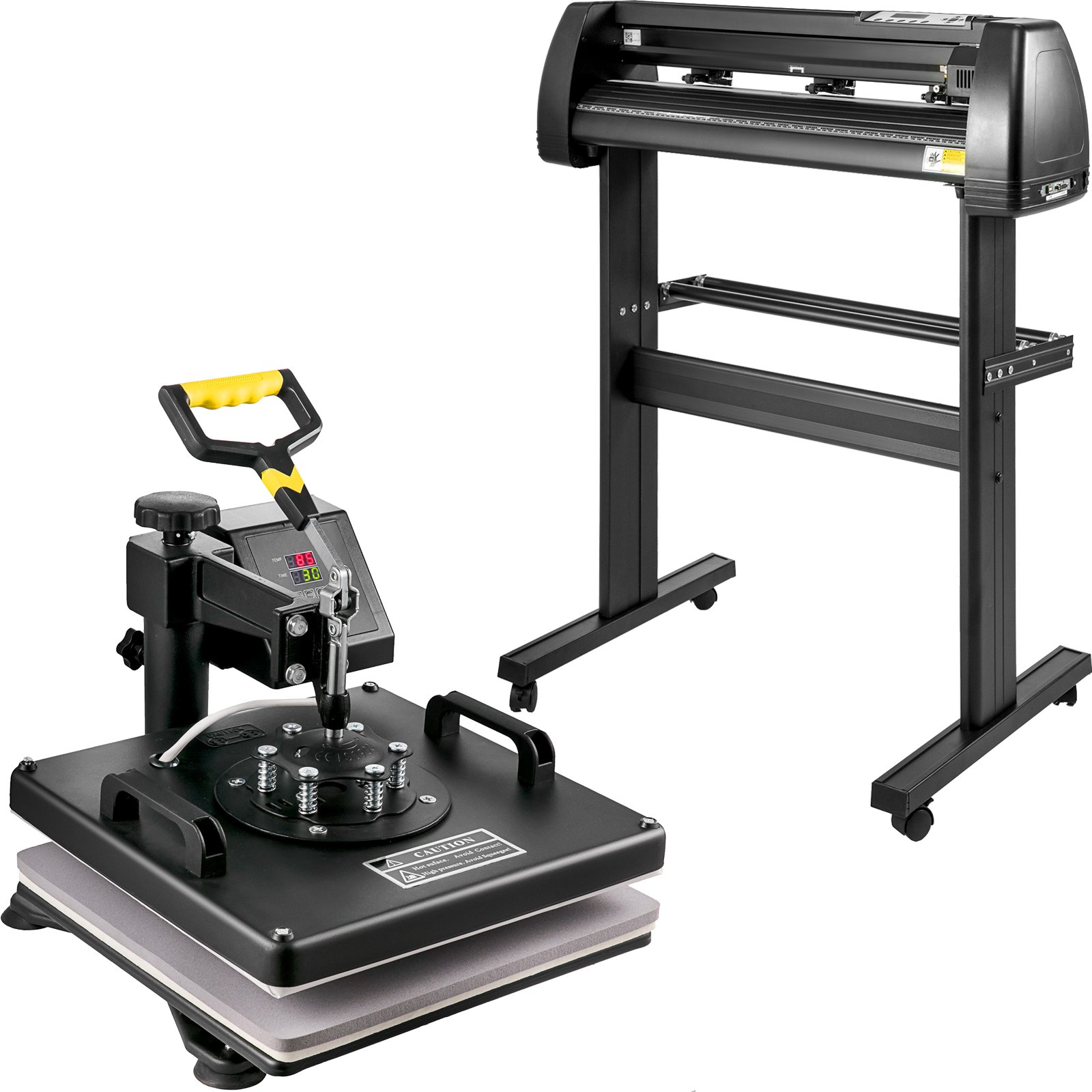 Digital Clamshell 15" X 15" (38 X 38cm) Heat Transfer Press + 28 inch Vinyl Cutter Machine Kit Software