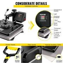 15"x15" Heat Press 6 In 1 Sublimation Machine + 53" Vinyl Cutter/plotter Cutting