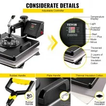 15"x15" Heat Press 6 In 1 Sublimation Machine + 14" Vinyl Cutter/plotter Cutting