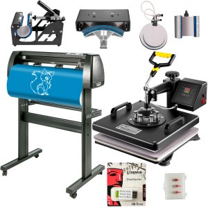 VEVOR 6 In 1 Mug Hat Heat Press & 28 Inch Vinyl Cutter Machine w/ Floor Stand | VEVOR US