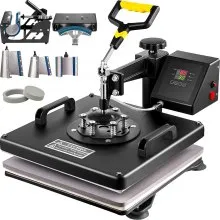 VEVOR Heat Press 8 in 1 Heat Press Machine 38x38cm Heat Transfer Press 15x15Inch T-shirt Press Mulitifuctional  Sublimation Machine for T-shirt Mug Hat Plate Transfer
