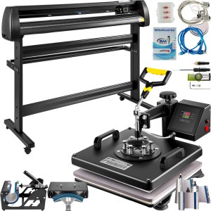 VEVOR 8 In 1 Heat Press Sublimation Machine & 53″ Vinyl Cutter Cutting Plotter | VEVOR US