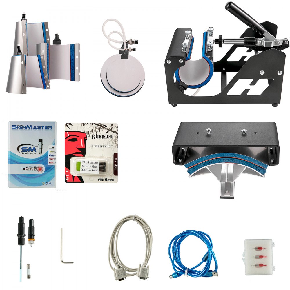 VEVOR 8 In 1 Heat Press Sublimation Machine & 28" Vinyl Cutter Cutting Plotter