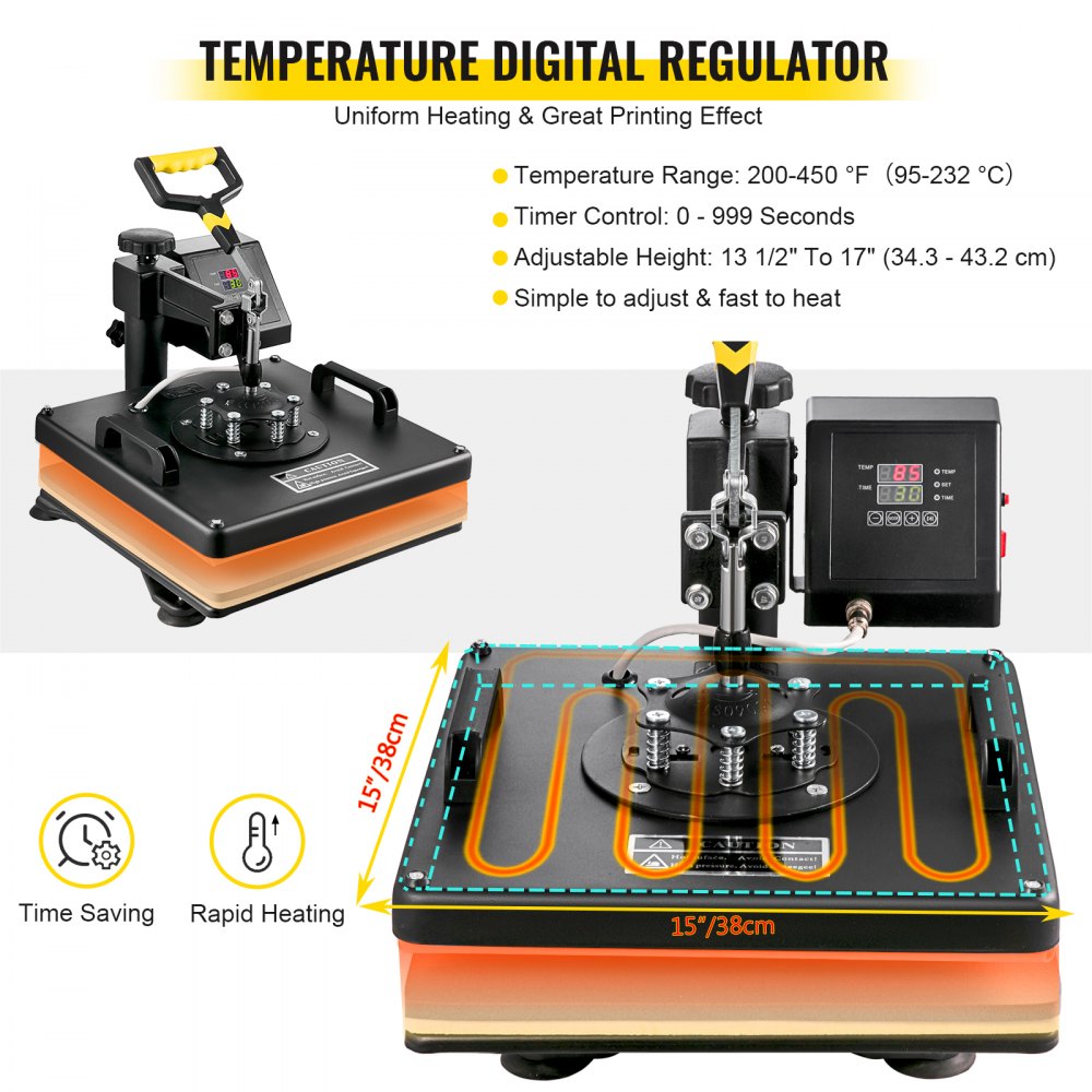 Prensa de calor 8 en 1, máquina de sublimación de 15 "x 15", trazador cortador de vinilo de 34 ", 3 cuchillas