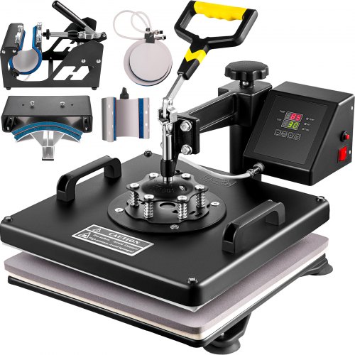 15"x15" Heat Press Transfer 6in1 T-shirt Combo Machine Swing Away Mug Plate