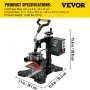 VEVOR Cap Press, 3.1 x 5.5 inch Hat Press Machine, Dual Digital Control, Hat Heat Press Machine, Durable Heat Press for Hats Baseball Hat Caps