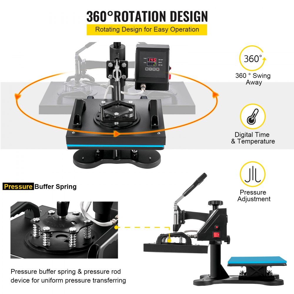 VEVOR HP230-B 12"x10" Dual Digital T-Shirt Heat Press Machine + 14" Vinyl Cutting Plotter With SIGNMASTER Software