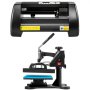 VEVOR HP230-B 12"x10" Dual Digital T-Shirt Heat Press Machine + 14" Vinyl Cutting Plotter With SIGNMASTER Software