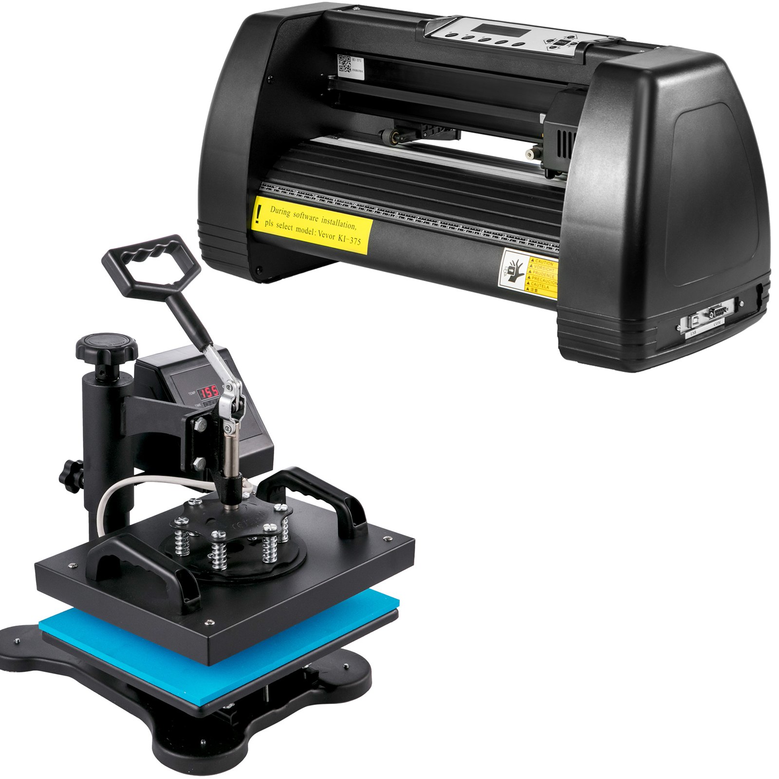 VEVOR HP230-B 12"x10" Dual Digital T-Shirt Heat Press Machine + 14" Vinyl Cutting Plotter With SIGNMASTER Software